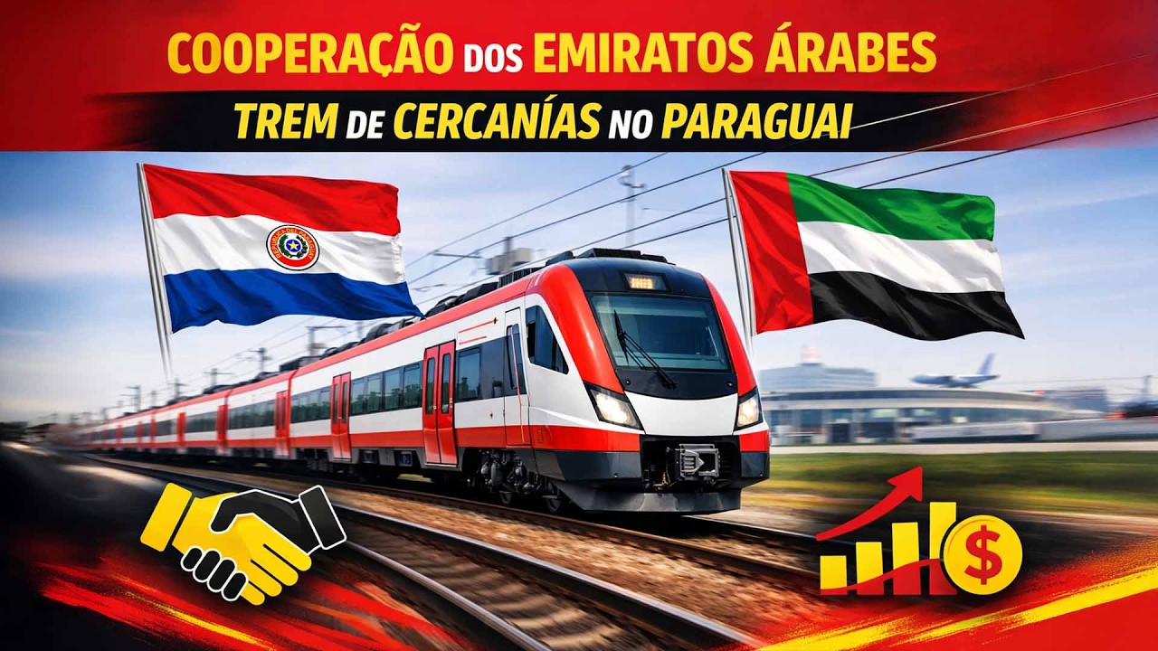 Santiago Peña anuncia cooperação dos Emiratos Árabes para construir o Trem de Cercanías no Paraguai