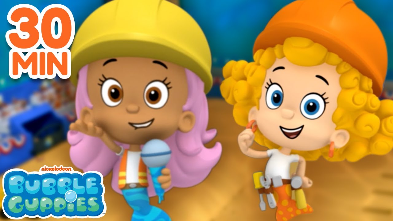 Construction Vehicles, Missions, and Rescues! 🚜 ft. Molly & Deema | 30 Minutes | Bubble Guppies