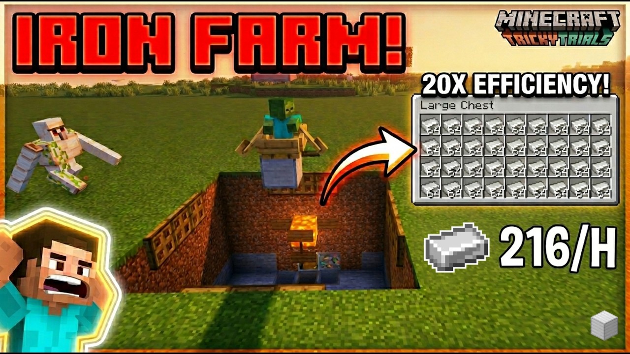 BEST Iron Farm In minecraft 1.21.11 (Easy and Simple)!!!
