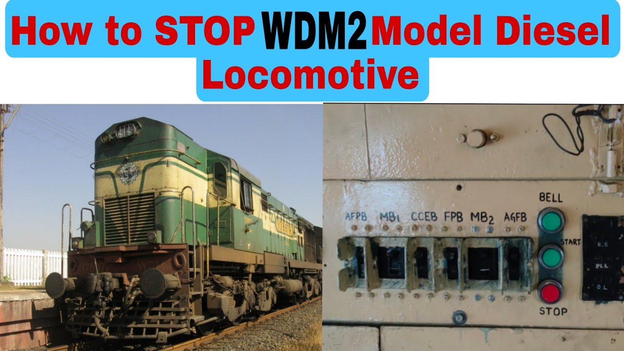 WDM2 Diesel locomotive | Shutdown process | #stop process of loco