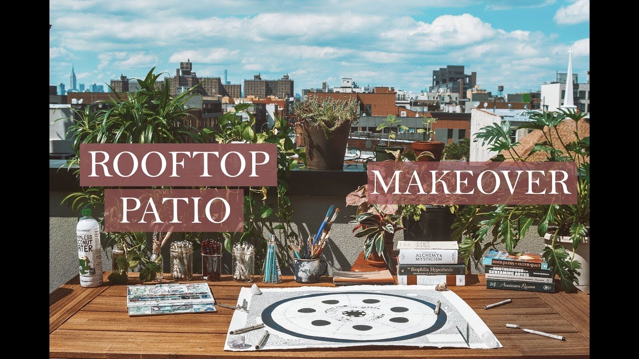 ROOFTOP PATIO MAKEOVER -Painting patio + new plants