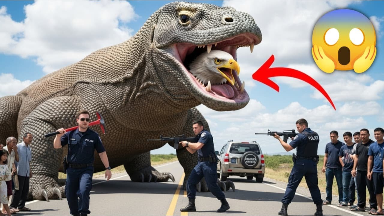Real Heroes Battle Giant Komodo Dragon to Save Injured Eagle 🦅