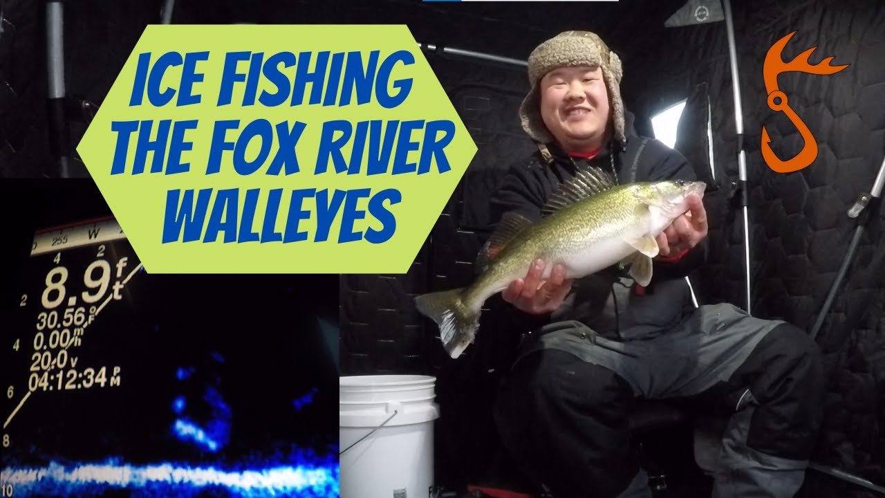 Ice Fishing the Fox River - Walleyes (Walleyes on the Livescope is the Best!!)