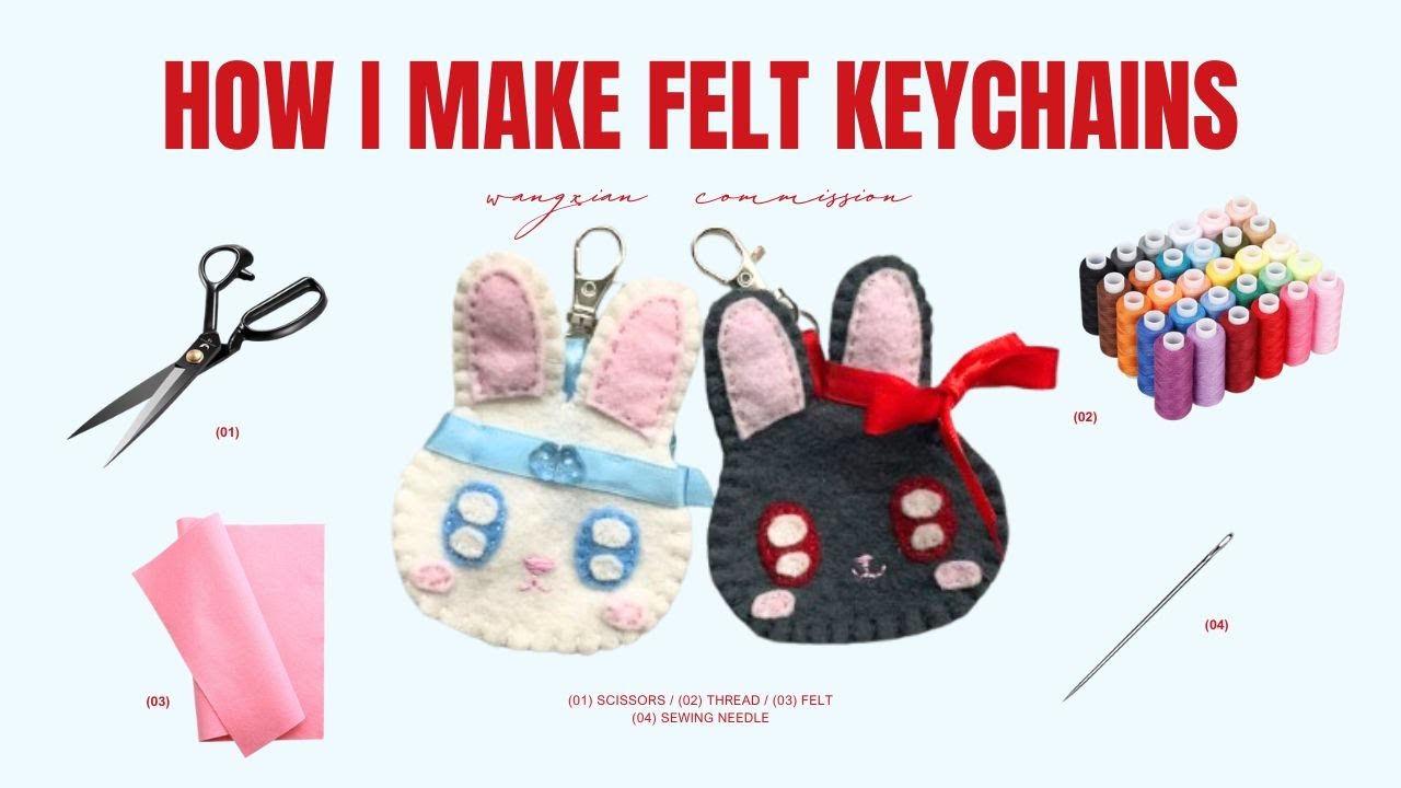 How I Make Felt Animal Keychains: My Commission Process | MDZS Wangxian Bunnies