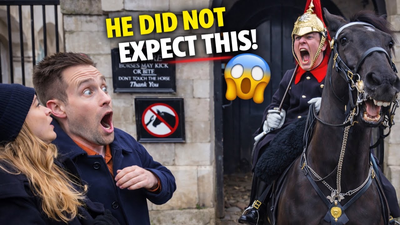 😱Unexpected King’s Guard SCREAMS at Unaware Tourist — He Freaks Out!