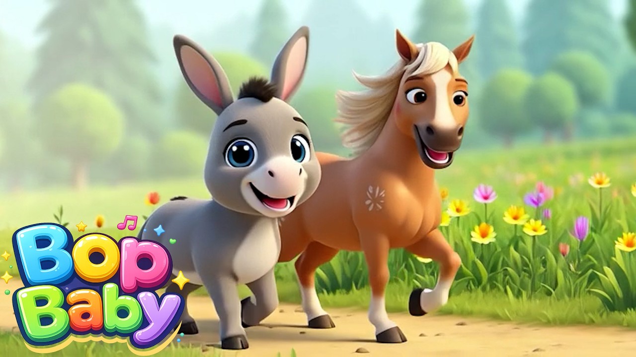 Donkey and Horse 🐴 | Kids English Song | Kindness & Work Song for Children | Bop Baby