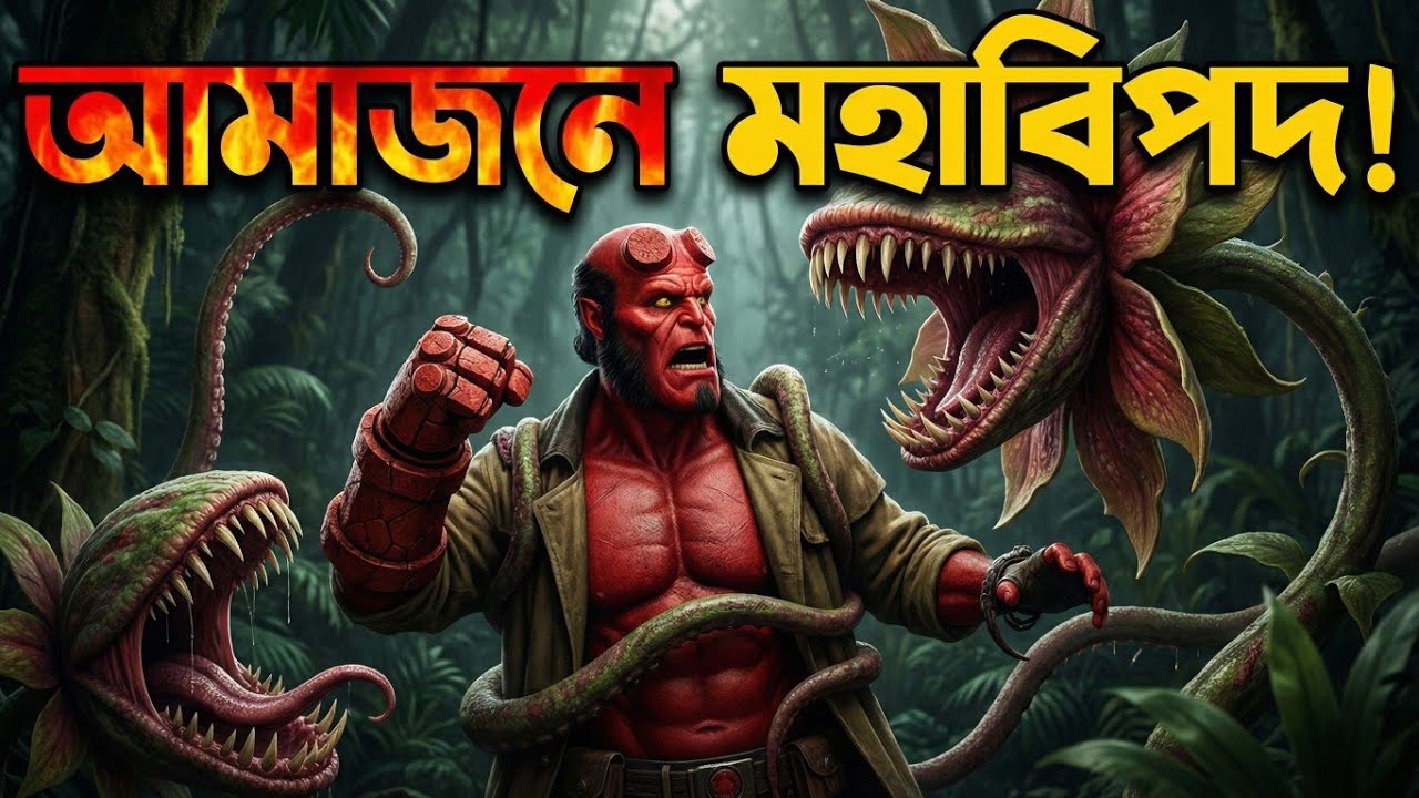 হেলবয় আমাজনের মরণফাঁদে! 😱 জীবন্ত গাছ খেয়ে ফেলতে চাইল!। Hellboy vs Amazon Jungle। #hellboy #aivideo