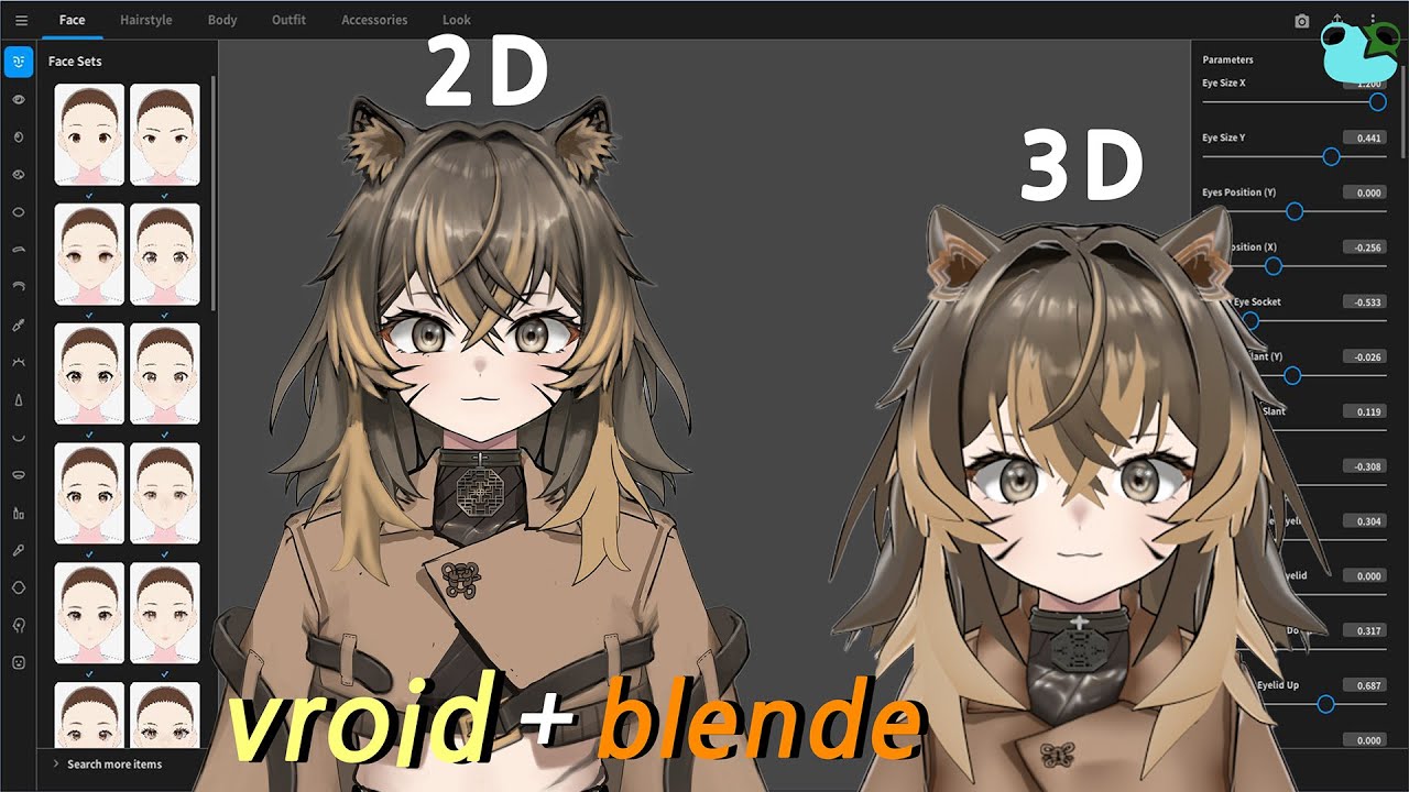 VRoid Studio로 2D 느낌의 VTuber 만들기 | 3D 캐릭터 제작 타임랩스