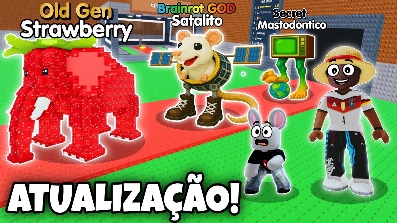 🚨NOVOS BRAINROTS! SATALITO e STRAWBERRY ELEPHANT na ATUALIZA&Ccedil;&Atilde;O do ROUBE O BRAINROT!
