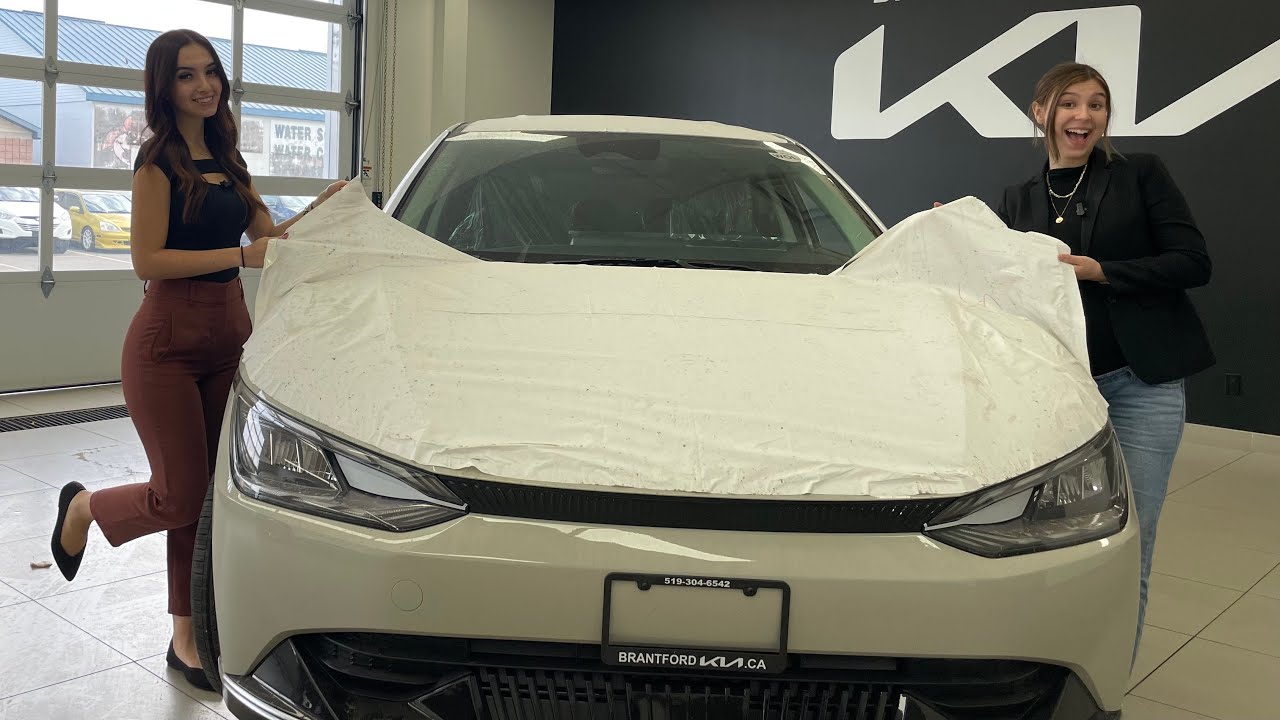 Unwrapping a new 2022 EV6 in Glacier! Unique Colour