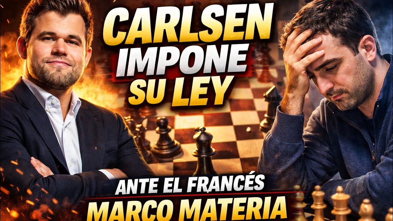 Carlsen IMPONE su LEY ante el francés Marco Materia