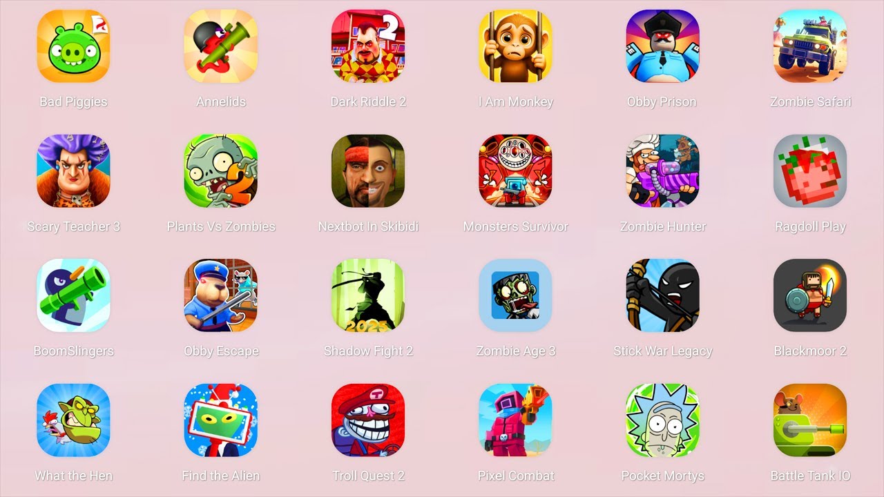 Roblox,Rainbow But It’s Alphabet War,Save The Fish 2,Spider Fighter 2,SpongeBob,Poppy Playtime 4...