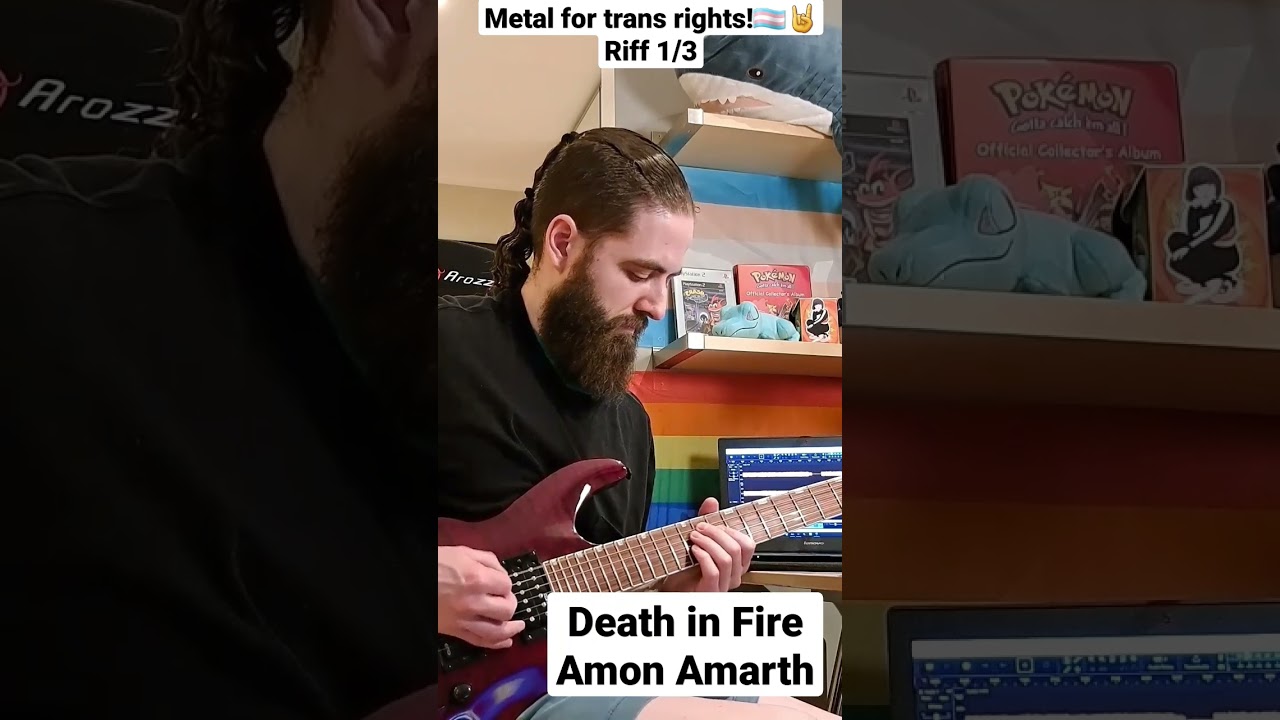 Amon Amarth - Death in Fire riff 1/3 🏳️‍⚧️🤘Metal for trans rights! 