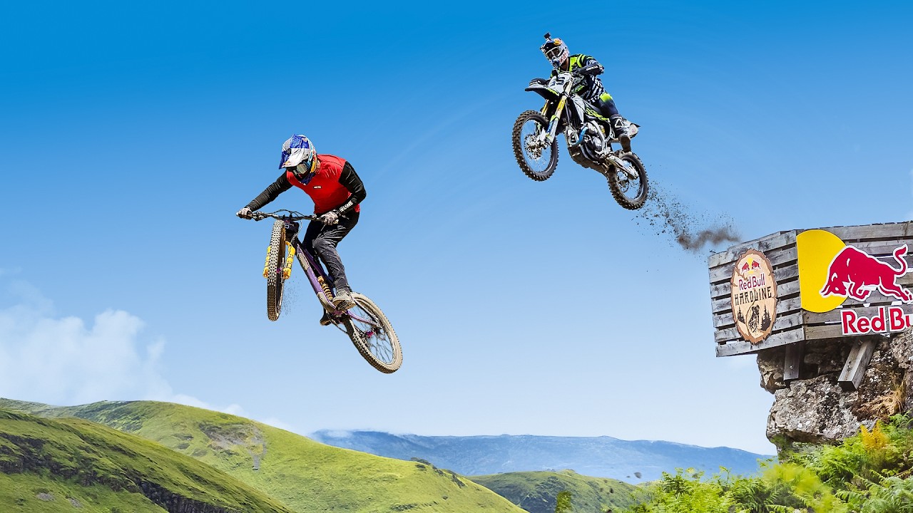 Mountain Bikes x Motorbikes in EPIC Red Bull Hardline Relay