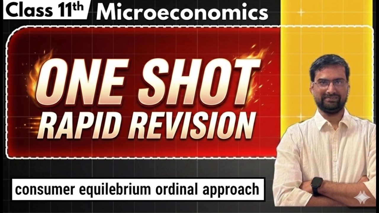 Consumer equilibrium ordinal approach | ￼ ￼rapid revision | cbse class 11th Economics