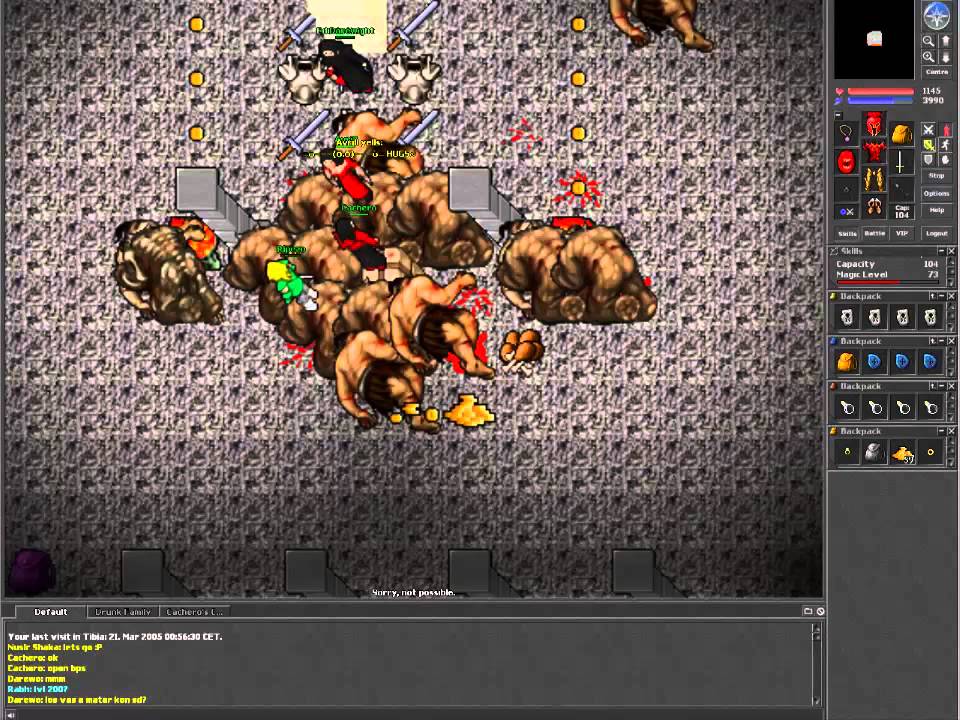 [Tibia Legends: Extremely Rare Footage] Cachero getting level 200.