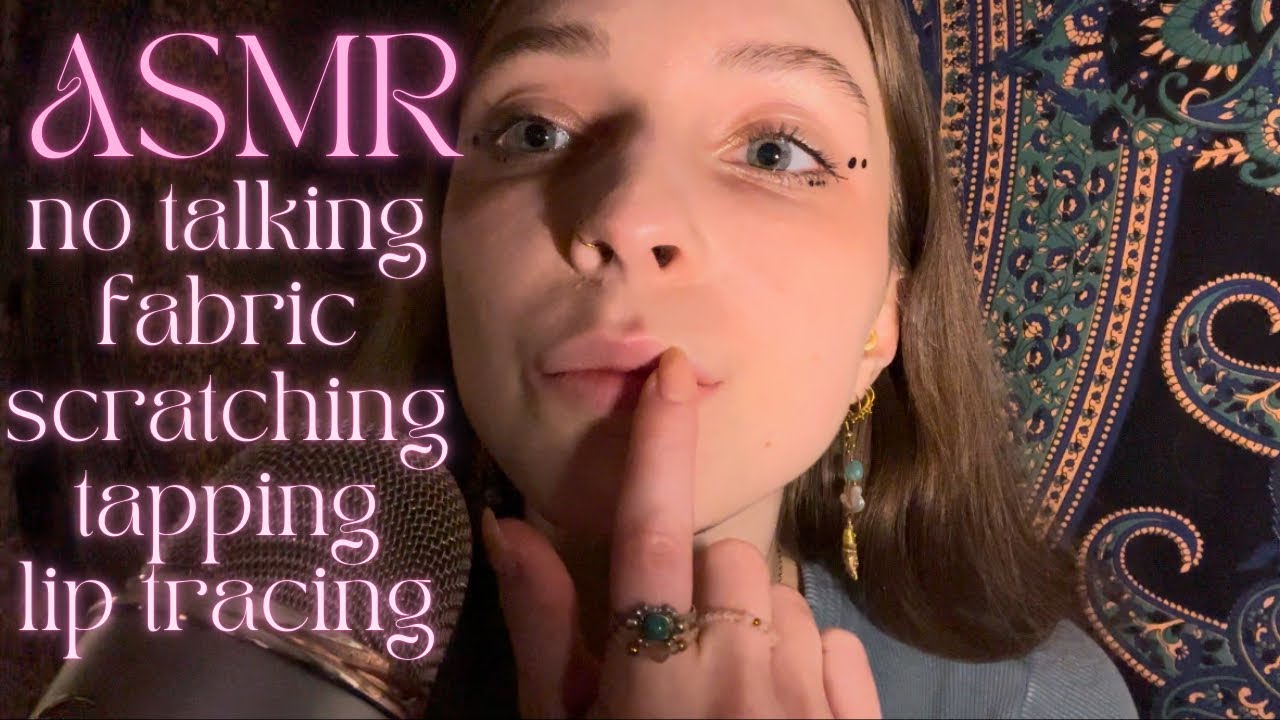ASMR • no talking top jewelry fishnet fabric scratching, face lips ear tracing & tapping 💗✨