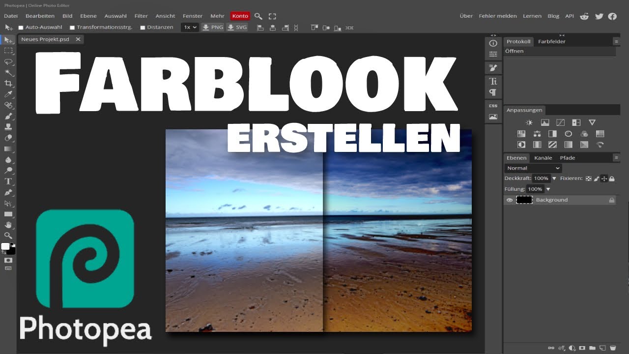Photopea - Farblook