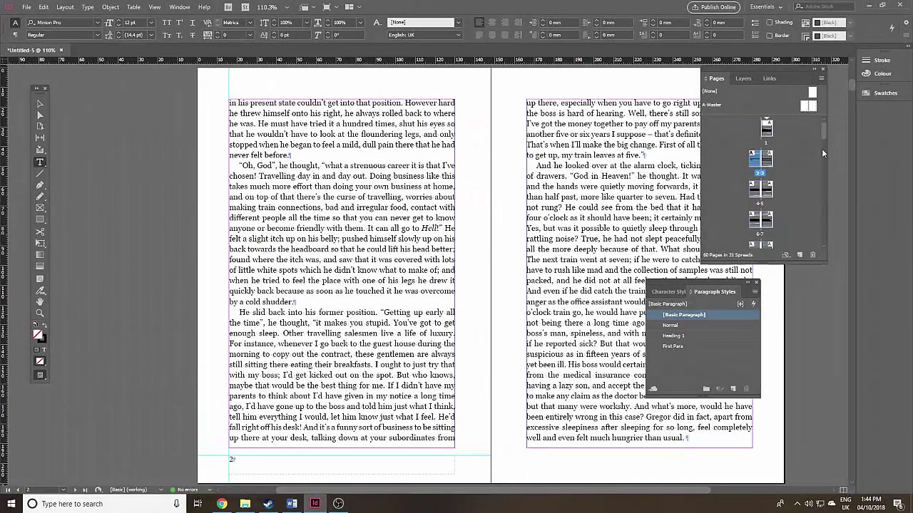 Lay Out a Print Book's Pages with InDesign CC 2018