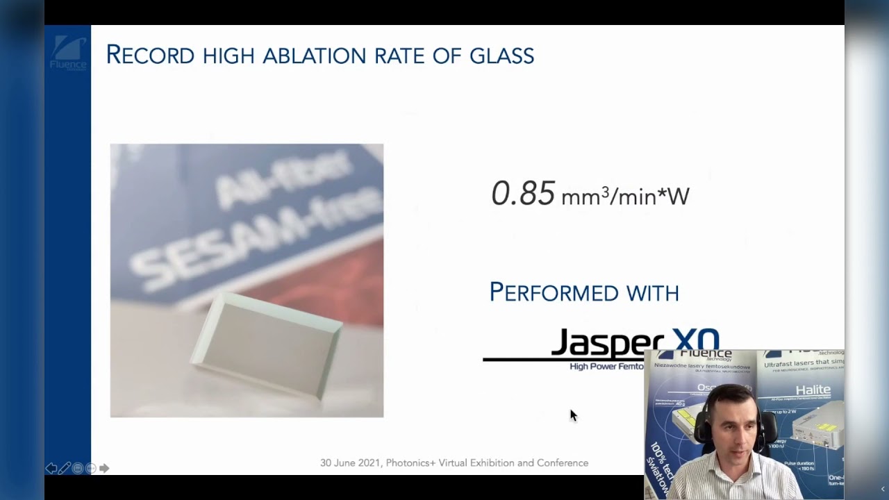 FLUENCE - Femtosecond lasers for micromachining and record-high ablation rate PHOTONICS+ 2021