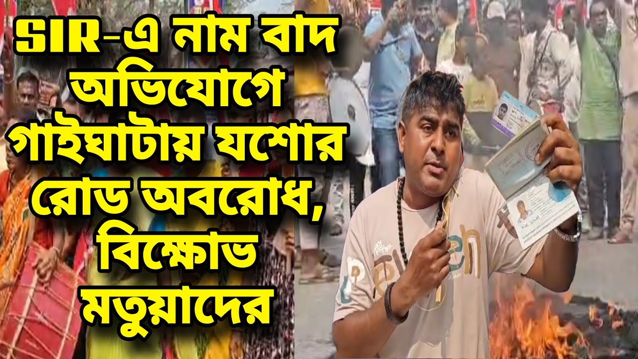 SIR-এ নাম বাদ অভিযোগে গাইঘাটায় যশোর রোড অবরোধ, বিক্ষোভ মতুয়াদের #MamataThakur #Chandpara #SIR #ECI 