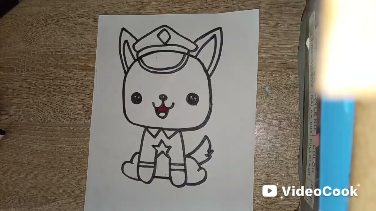 Para el día de hoy escogí dibujar un perro policía 