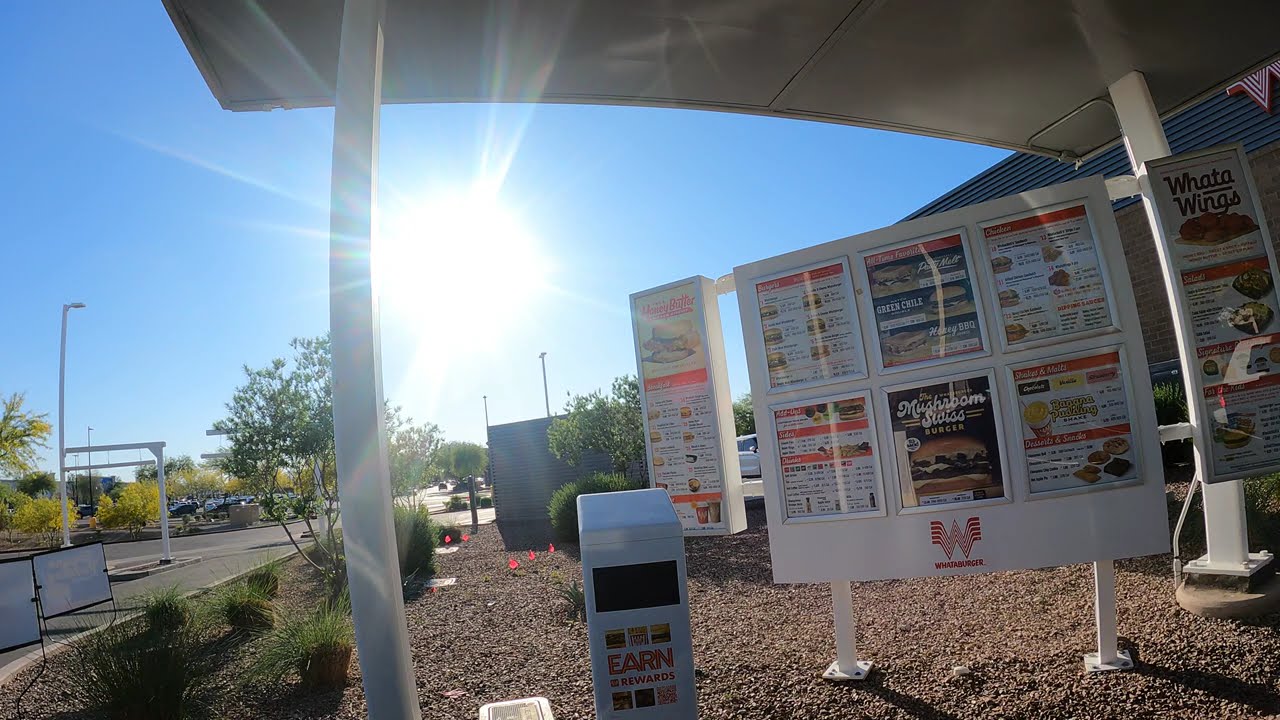 Whataburger Drive Thru, Banana Pudding Shake? 3 Burgers, Fries, Lemonade, Casa Grande, Arizona, GFH1