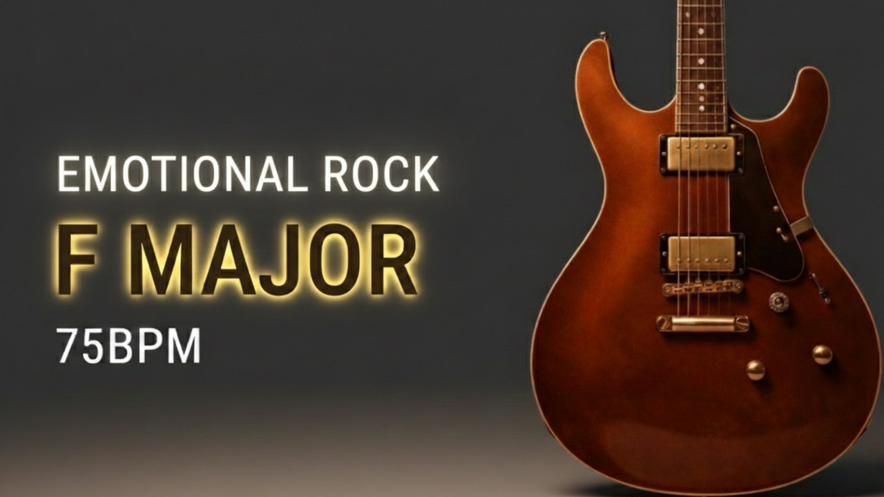 Emotional Rock Backing Track in F Major | 75 BPM