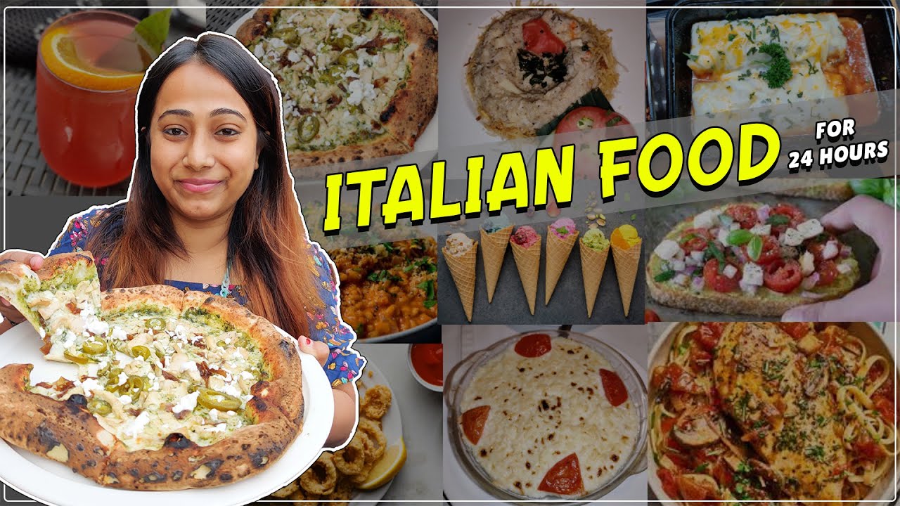 Eating only *𝐈𝐓𝐀𝐋𝐈𝐀𝐍 𝐅𝐎𝐎𝐃* for 24 Hours | 𝐅𝐨𝐨𝐝 𝐂𝐡𝐚𝐥𝐥𝐞𝐧𝐠𝐞