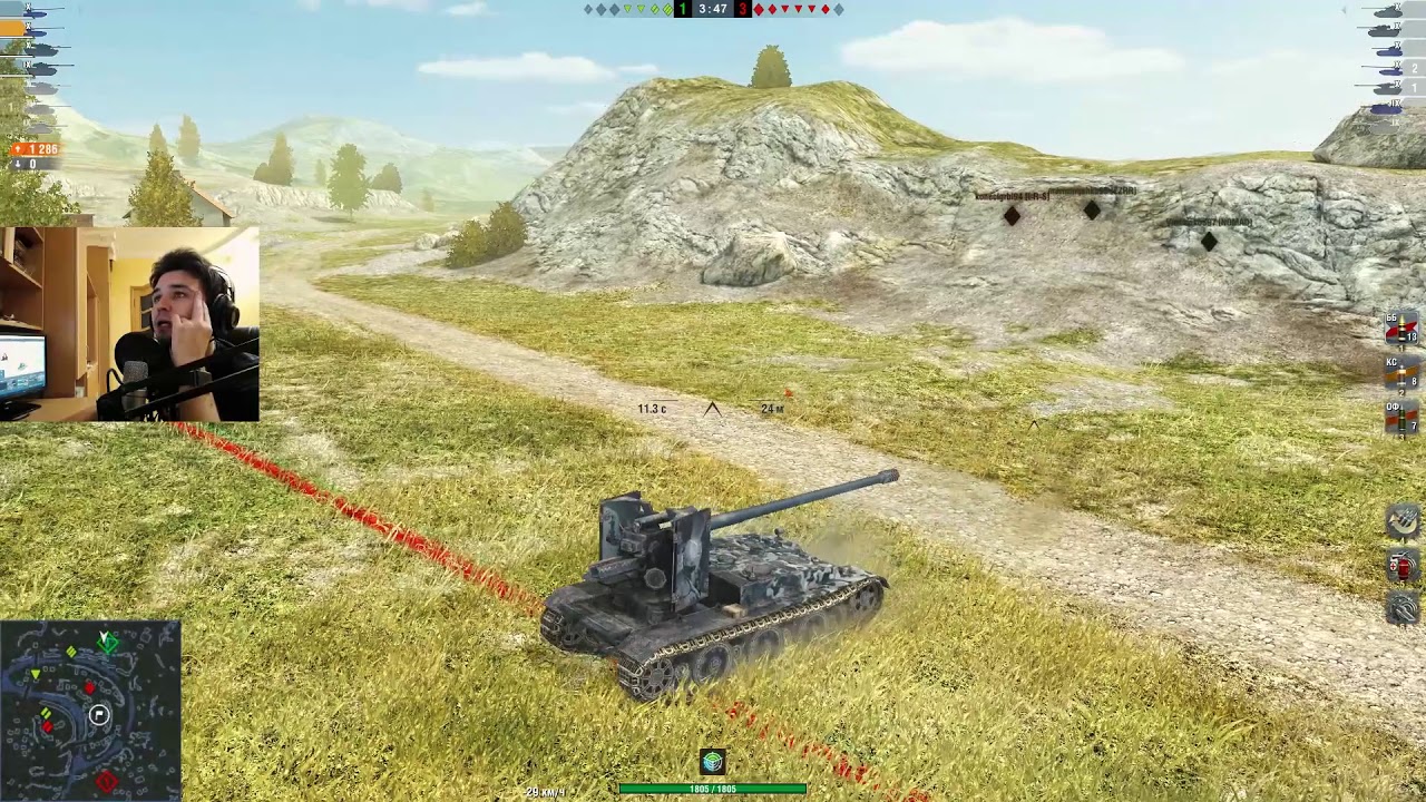 WoT Blitz - Как потерять 9000 урона. Гриль 15 и кустовой Е75- World of Tanks Blitz (WoTB)