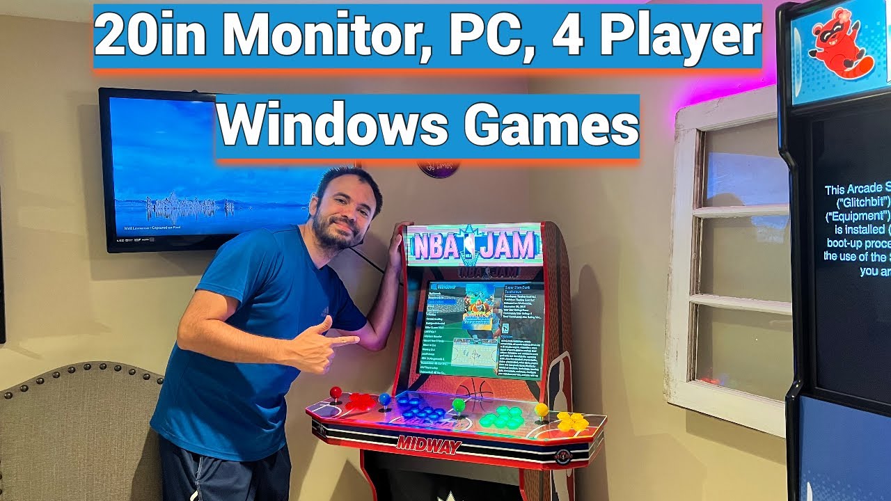 NBA Jam Arcade1up Modded Upgrades With PC, Bigger Monitor, and 4 Player Windows Games Showcase!