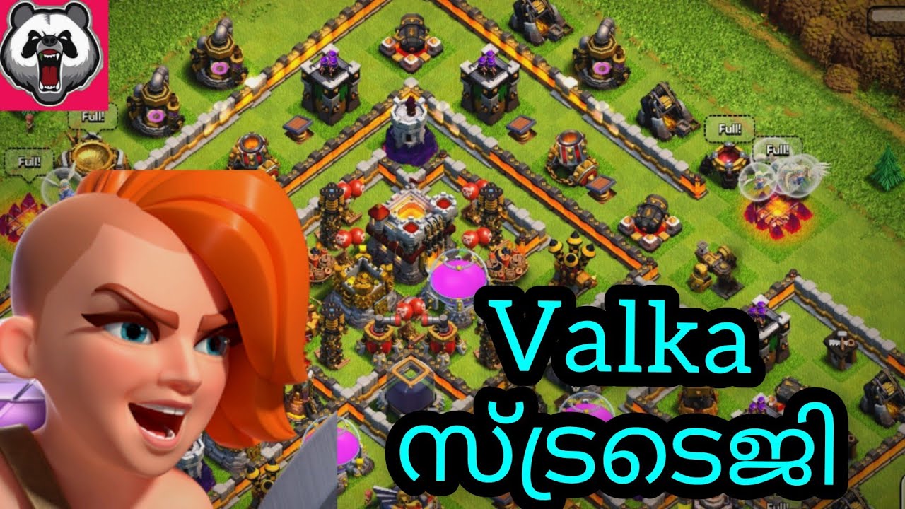 Th11 Valkyrie attacking strategy clash of clans malayalam | Ajith010 Gaming | Valka attack Th11