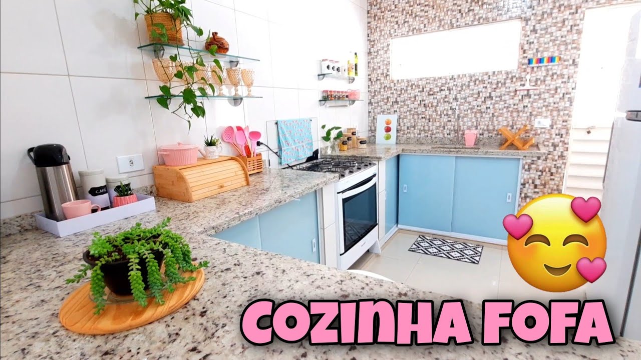 Limpei e Decorei a Cozinha😍Transformei o Móvel😱| Comprinhas e faça vc Mesmo|Cozinha fofa♡