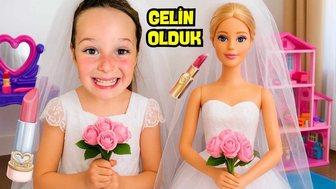 Kız Oyunları!ADA VE BARBİE GELİNLİK GİYDİ!İNANILMAZ GELİN MAKYAJI YAPTIK!
