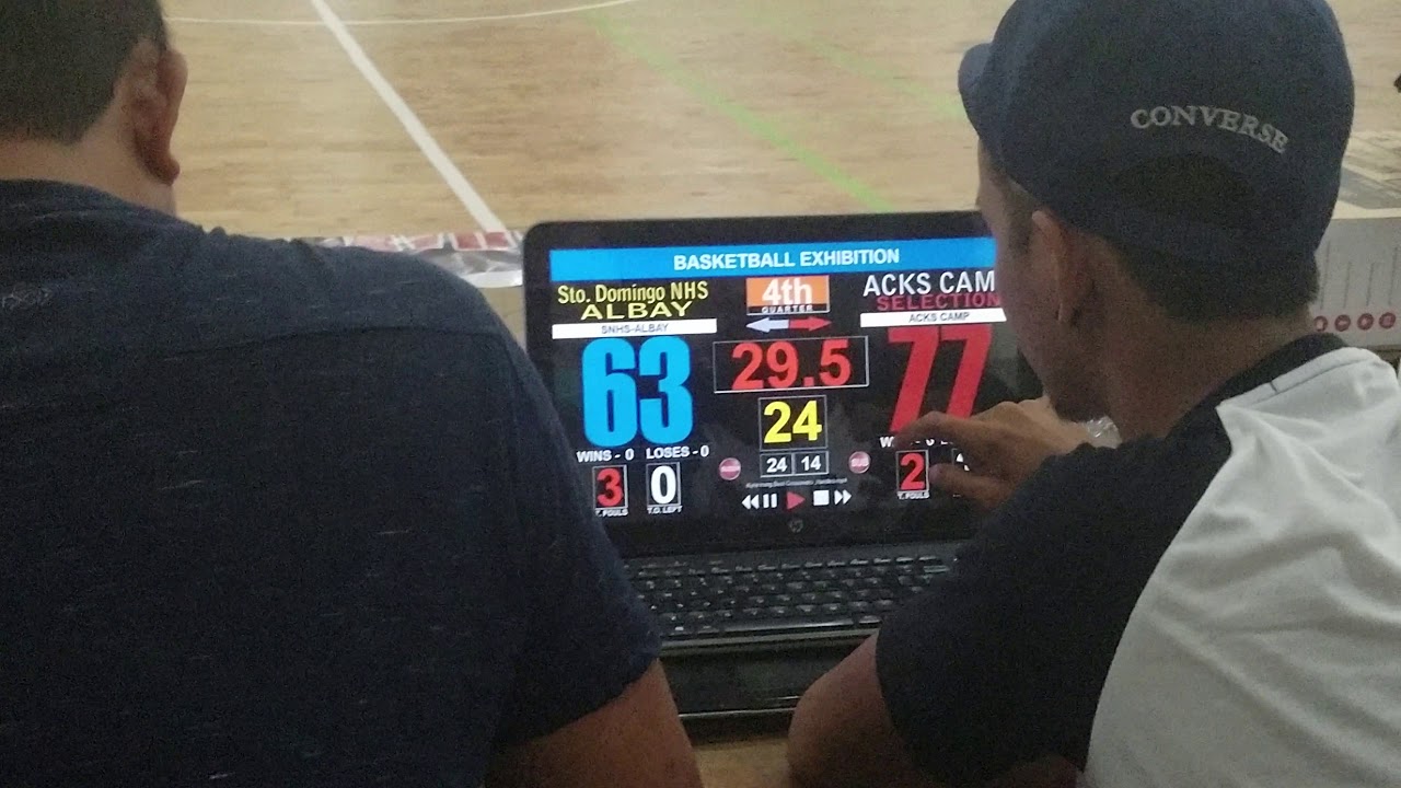 Basketball scoreboard with wireless shotclock and display