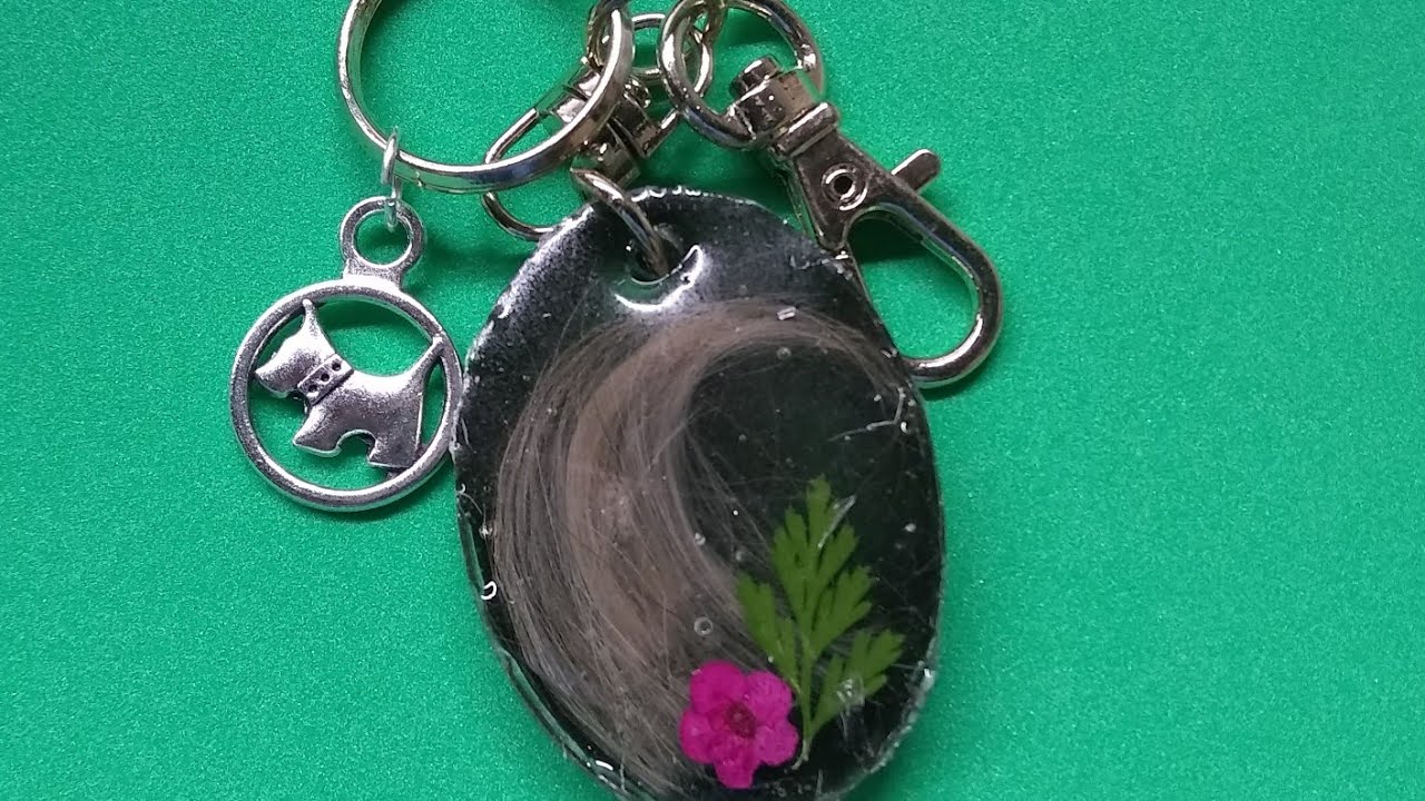 Light pet dog hair/fur keepsake resin pendant