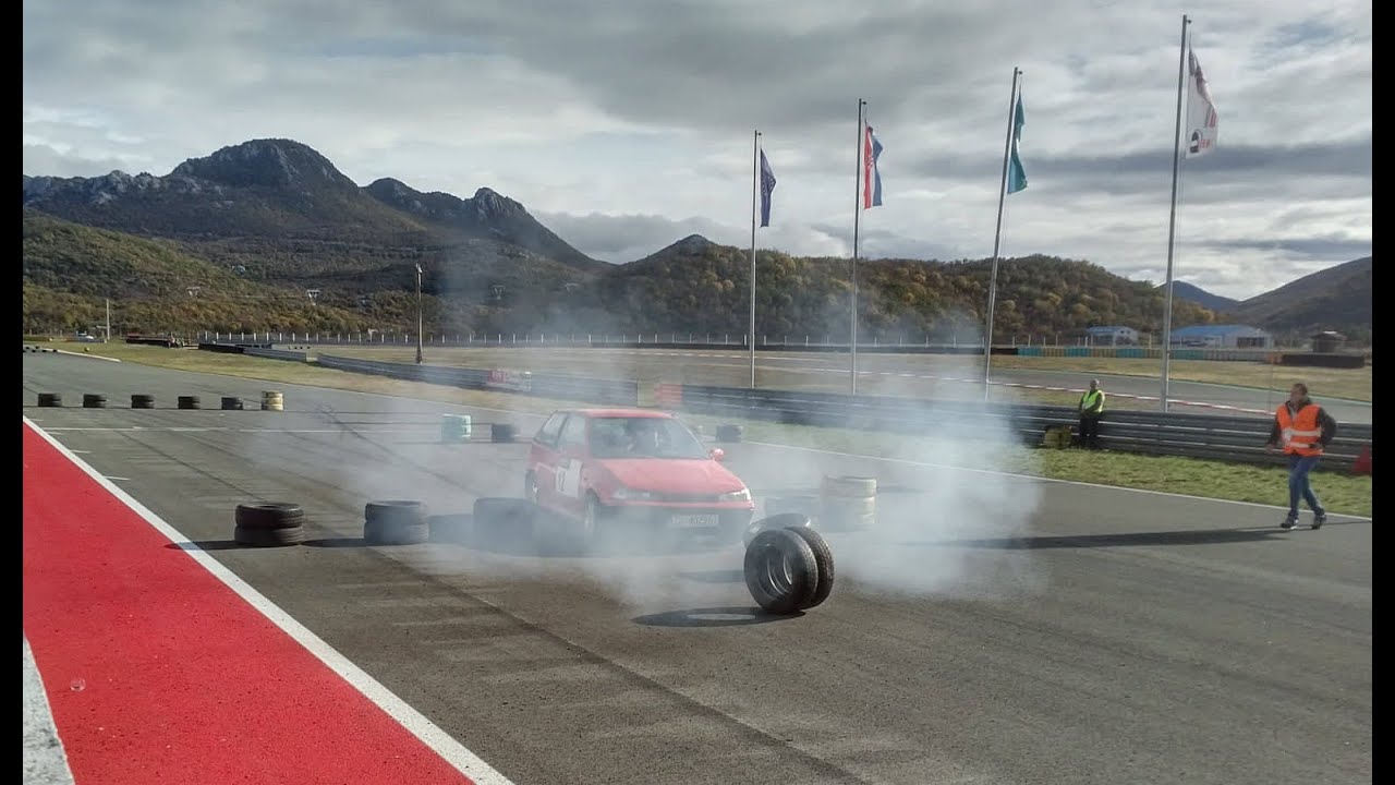 Swift gti Grobnik 1st lap Formula Driver (s.s.), crash into tyre chickane