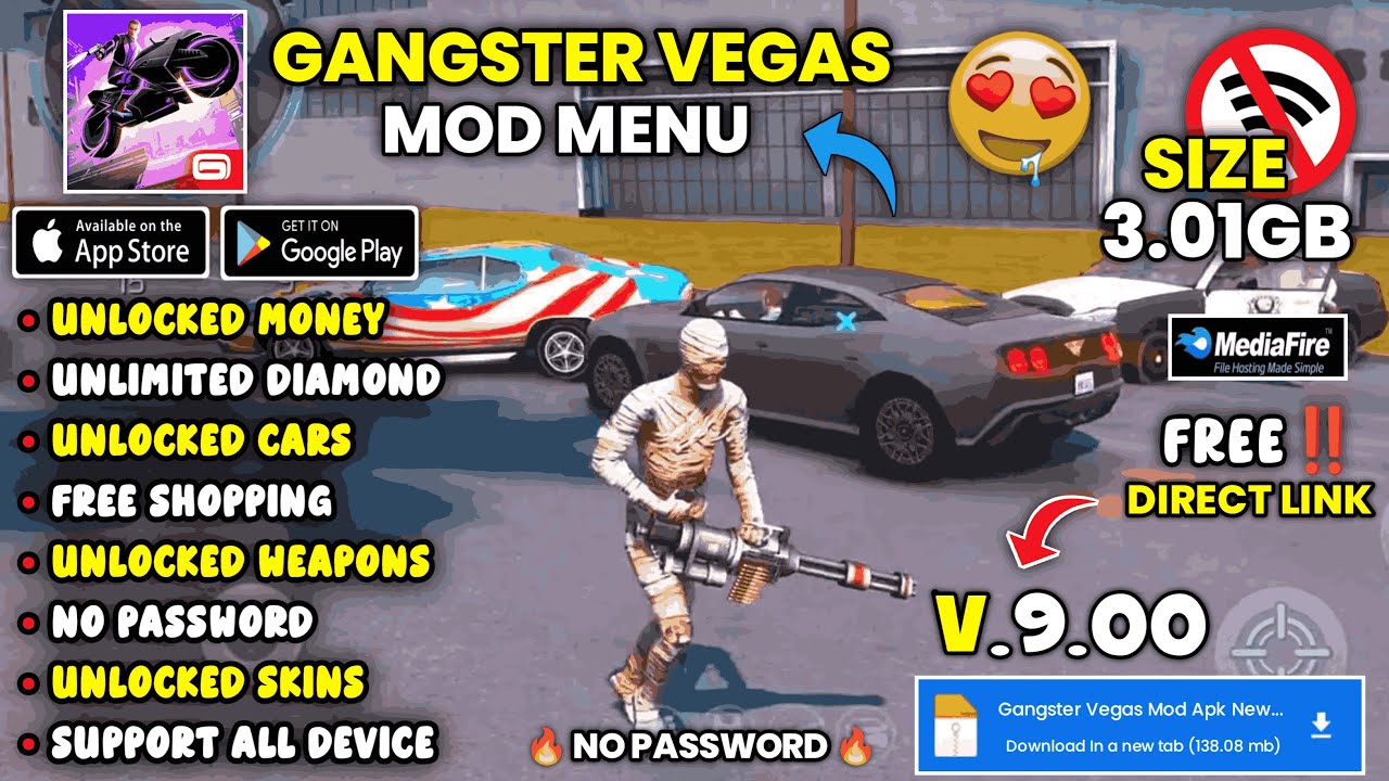 Gangstar Vegas Mod 💎🔥 Apk v9.0.0f Latest Update 2025 &ndash; Unlimited Money & Unlimited Diamond