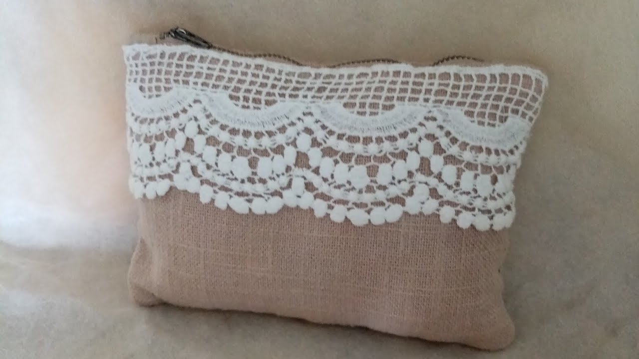 إصنعي بنفسك حقيبة مكياج صغيرة بدون ماكينة خياطة / Diy easy make-up purse