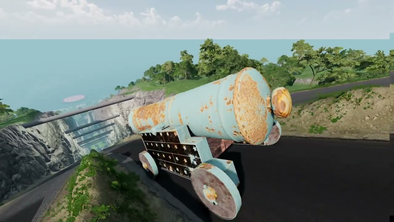 Big canon vs Downhill - Beamng.Drive