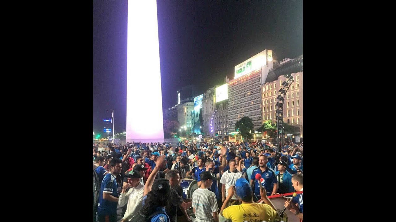 Hinchada de Millonarios En argentina - Copa Libertadores 2018