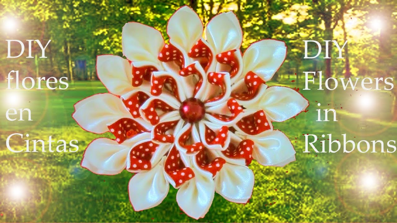 DIY kanzashi flores destellos de hielo y fuego-DIY flowers kanzashi sparkles of Ice & Fire