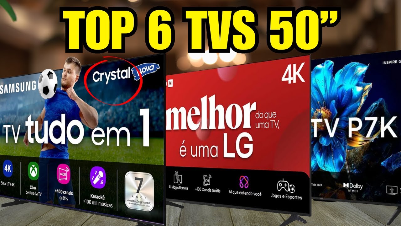 As 6 MELHORES TVs de 50” Polegadas para comprar em 2026! NÃO ERRE NA COMPRA
