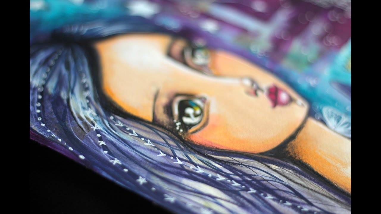 A Certain Darkness is Needed to See the Stars - Mixed Media Art with Willowing