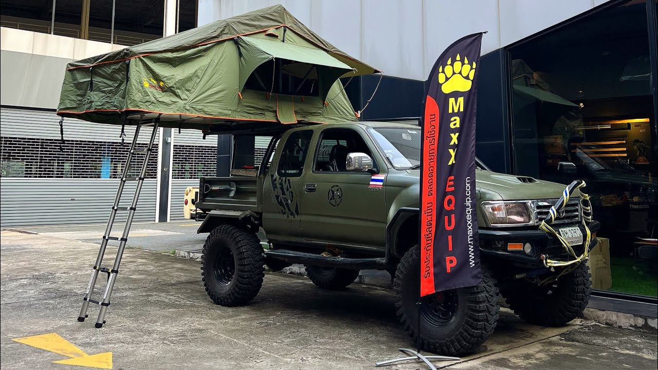 เต็นท์หลังคา Maxx Equip 1.4 สีเขียว#offroad #toyota #4x4 #กางเต็นท์ #ออฟโรด #maxxecu