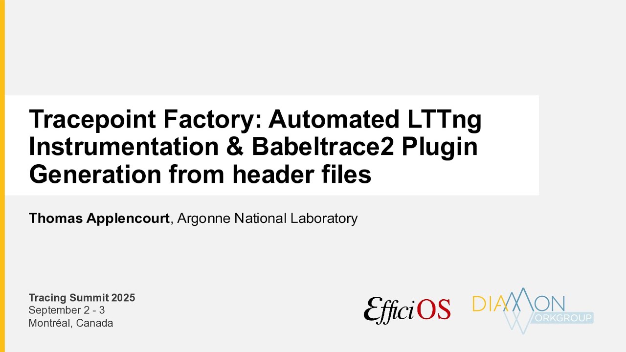 TS2025 - Automated LTTng Instrumentation & Babeltrace2 Plugin Generation from header files