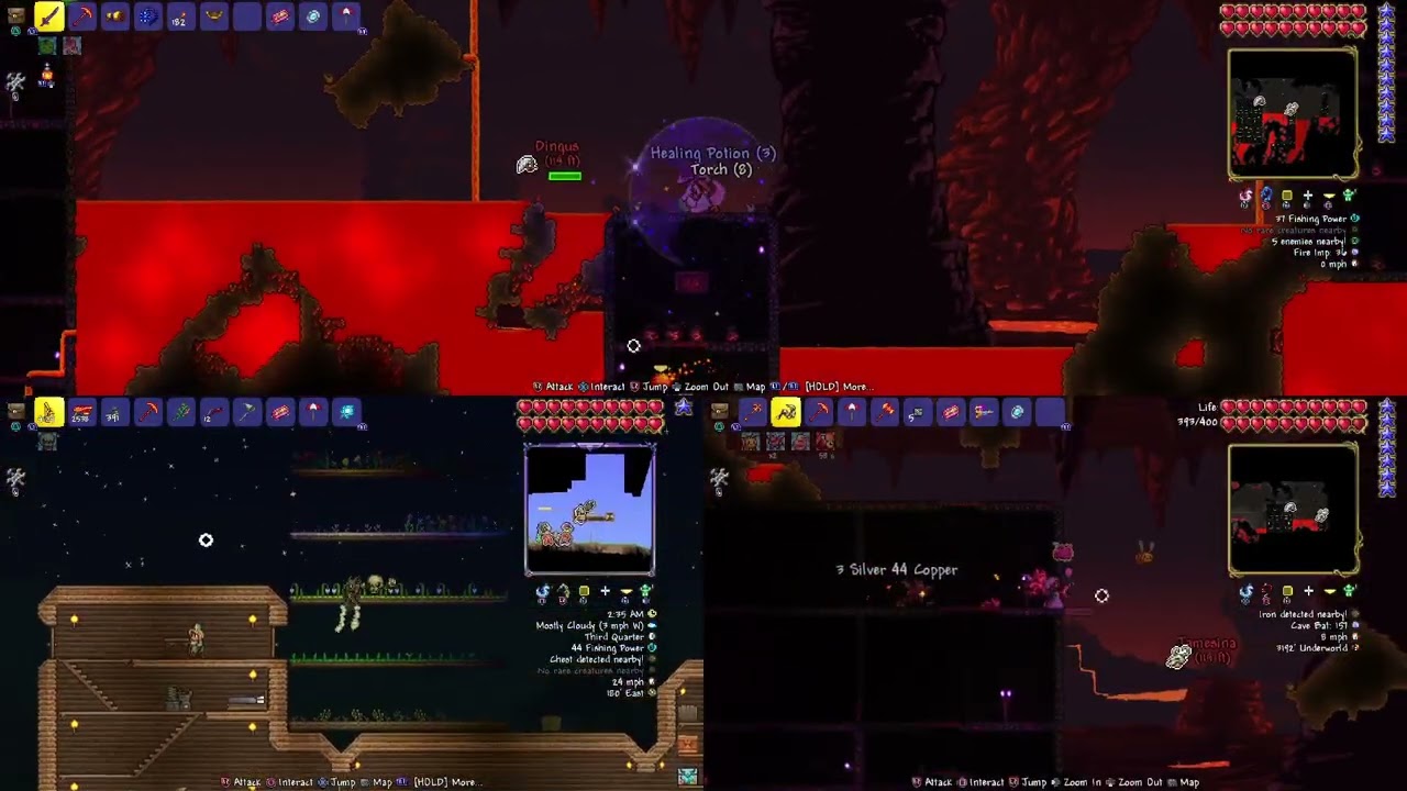 beating WoF w loserz | Terraria