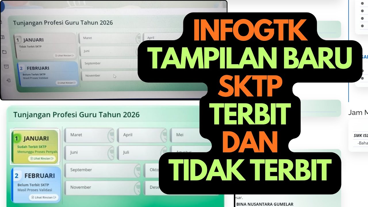UPDATE INFOGTK TAMPILAN BARU | PENJELASAN SKTP PER BULAN BELUM TERBIT DAN SUDAH TERBIT SKTP