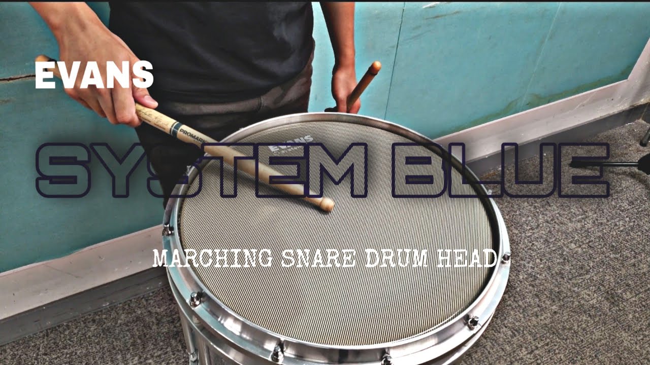 Evans System Blue Marching Snare Drum Head - Product review and Sound check