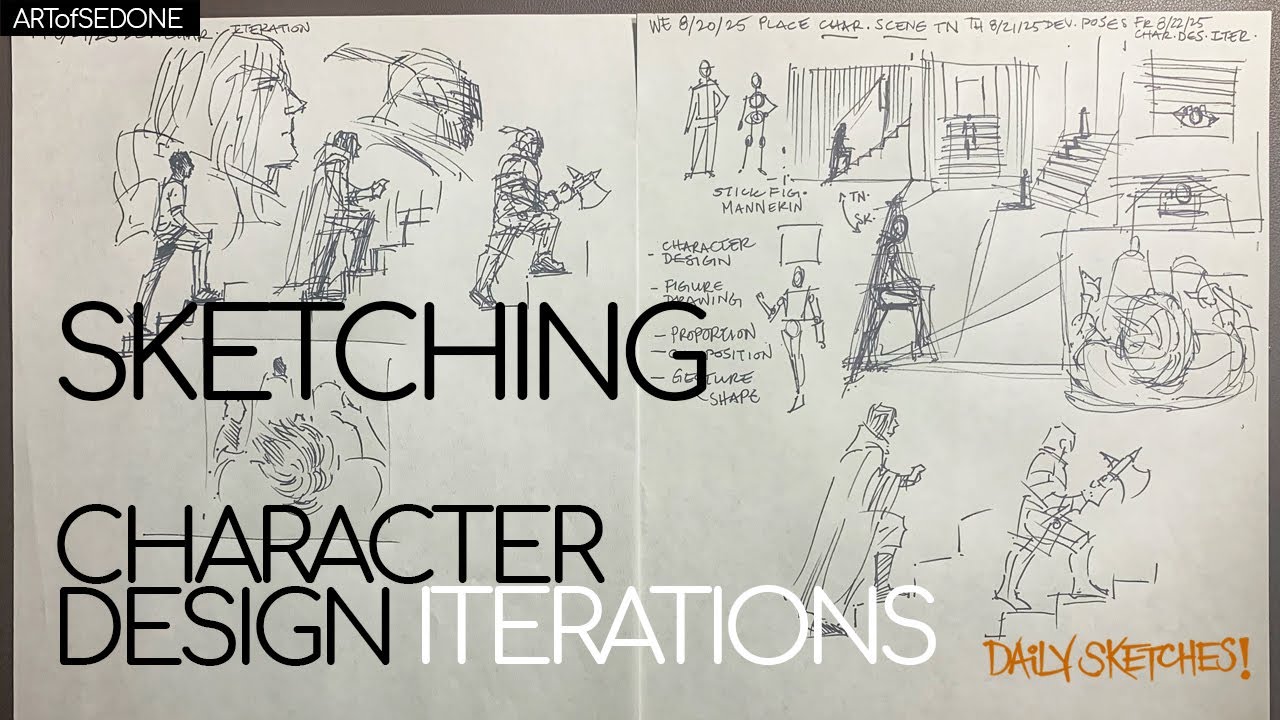 Sketching Character Design Iterations